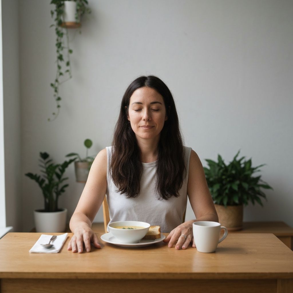 Person at table with meal